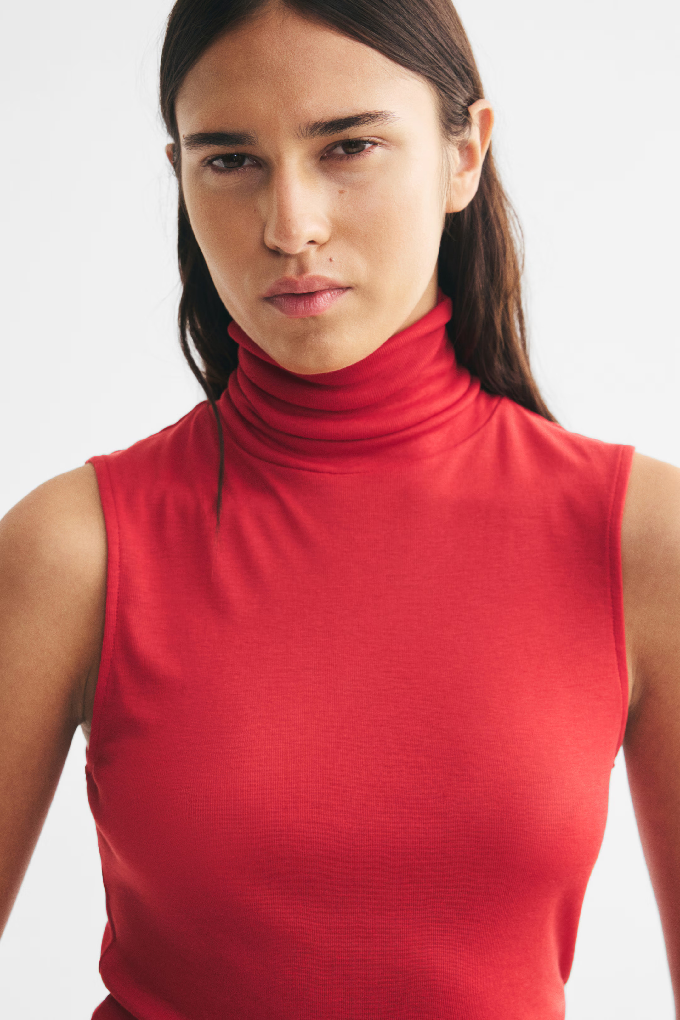 Fine-Knit Sleeveless Turtleneck Top | H&M (US, CA, MX)