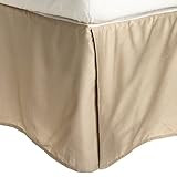 100% Brushed Microfiber Bed Skirt, Queen, Tan, Wrinkle Resistant, Pleated Corners | Amazon (US)