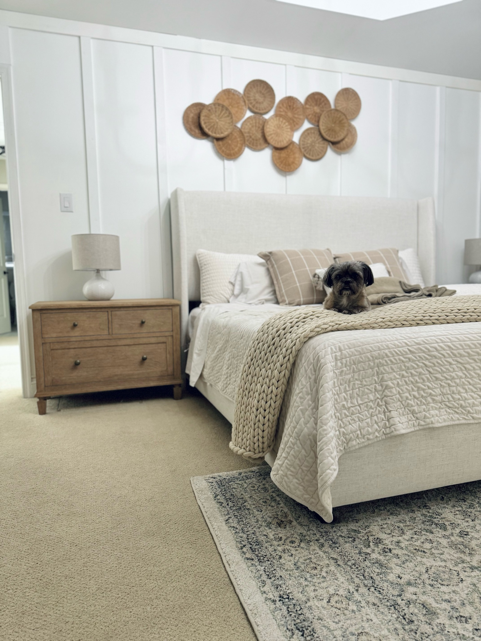 Pottery Barn’s beautiful Sausalito bedroom collection does not disappoint!
Our dressers are paired with Wayfair’s must have Tilly upholstered bed in Linen Talc. 
The MyTexasHouse bedding and rug completes the room! 

#LTKHome