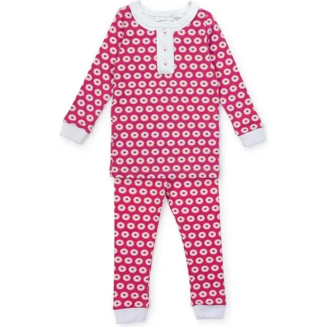 Alden Girls' Pajama Pant Set, Donuts Pink | Maisonette
