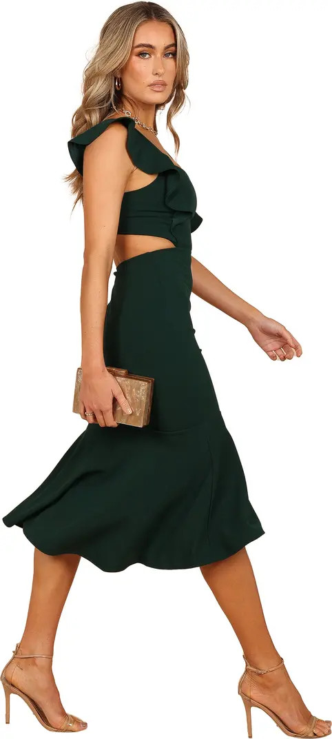 Yvonne Ruffle Trim Cutout High-Low Dress | Nordstrom