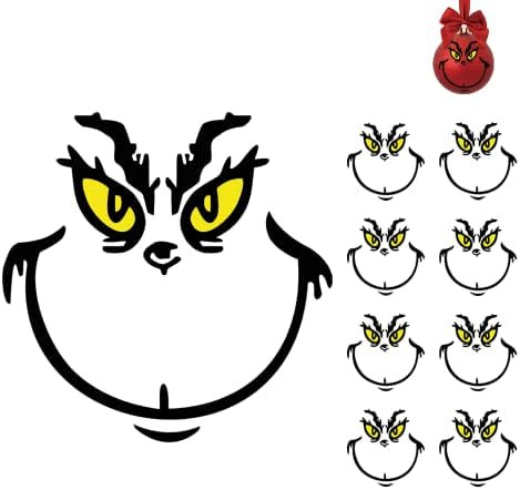 10 Pcs Christmas Face Stickers – Vinyl Transfer Stickers for Crafts, Ornaments, Cups, Jars, and... | Amazon (US)