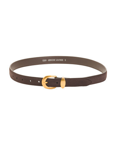 Suede Belt With Gold Buckle For Women, Gold/Suede | TJ Maxx