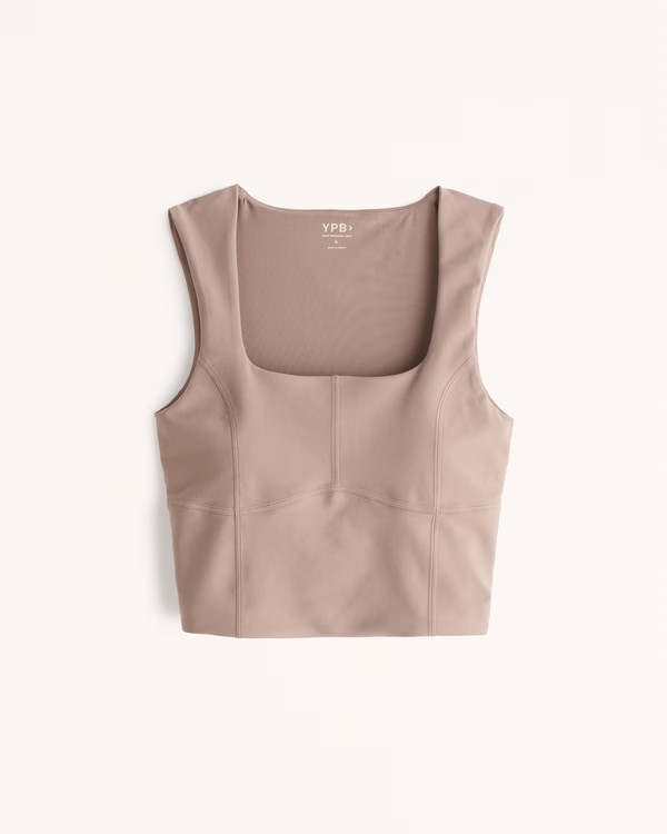 YPB sculptLUX Corset Squareneck Tank | Abercrombie & Fitch (US)