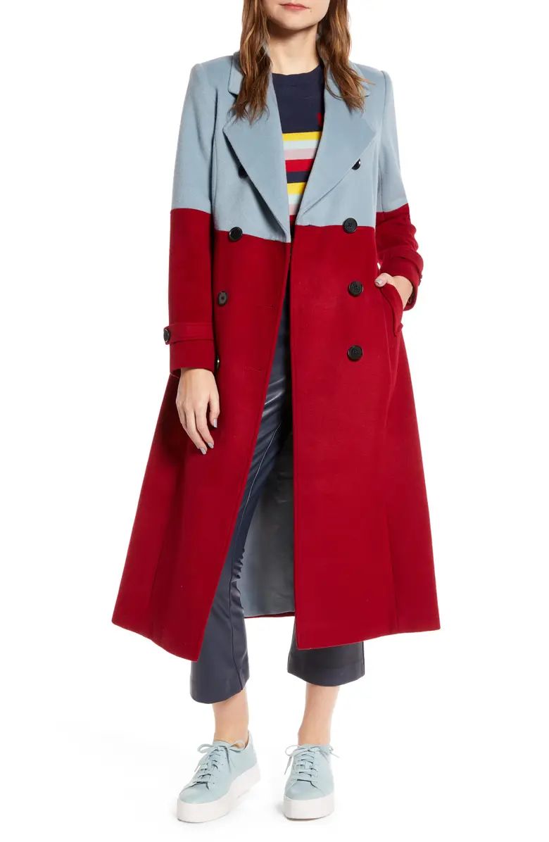 x Atlantic-Pacific Colorblock Wool Blend Coat | Nordstrom