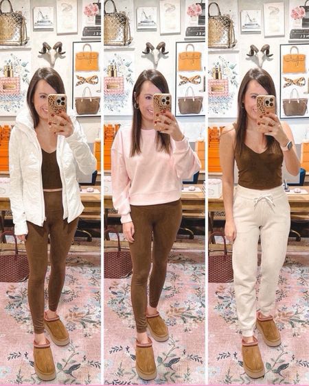Lululemon try on 
1st outfit - another mile jacket in white (size 6)
2nd outfit -perfectly oversized cropped crew in strawberry milkshake (size 4) with align leggings in Java (size 4) 
3rd outfit - align tank in Java (size 8) with scuba joggers in white opal (size 4)



#LTKSeasonal #LTKFindsUnder100 #LTKStyleTip