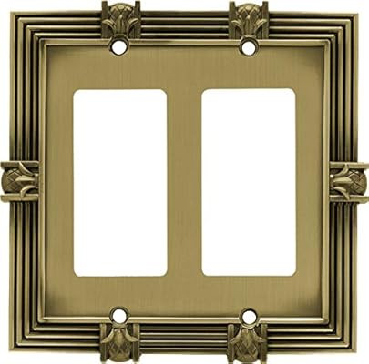 Franklin Brass 64469 Pineapple Double Decorator Wall Plate/Switch Plate/Cover, Tumbled Antique Br... | Amazon (US)