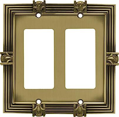 Franklin Brass 64469 Pineapple Double Decorator Wall Plate/Switch Plate/Cover, Tumbled Antique Br... | Amazon (US)