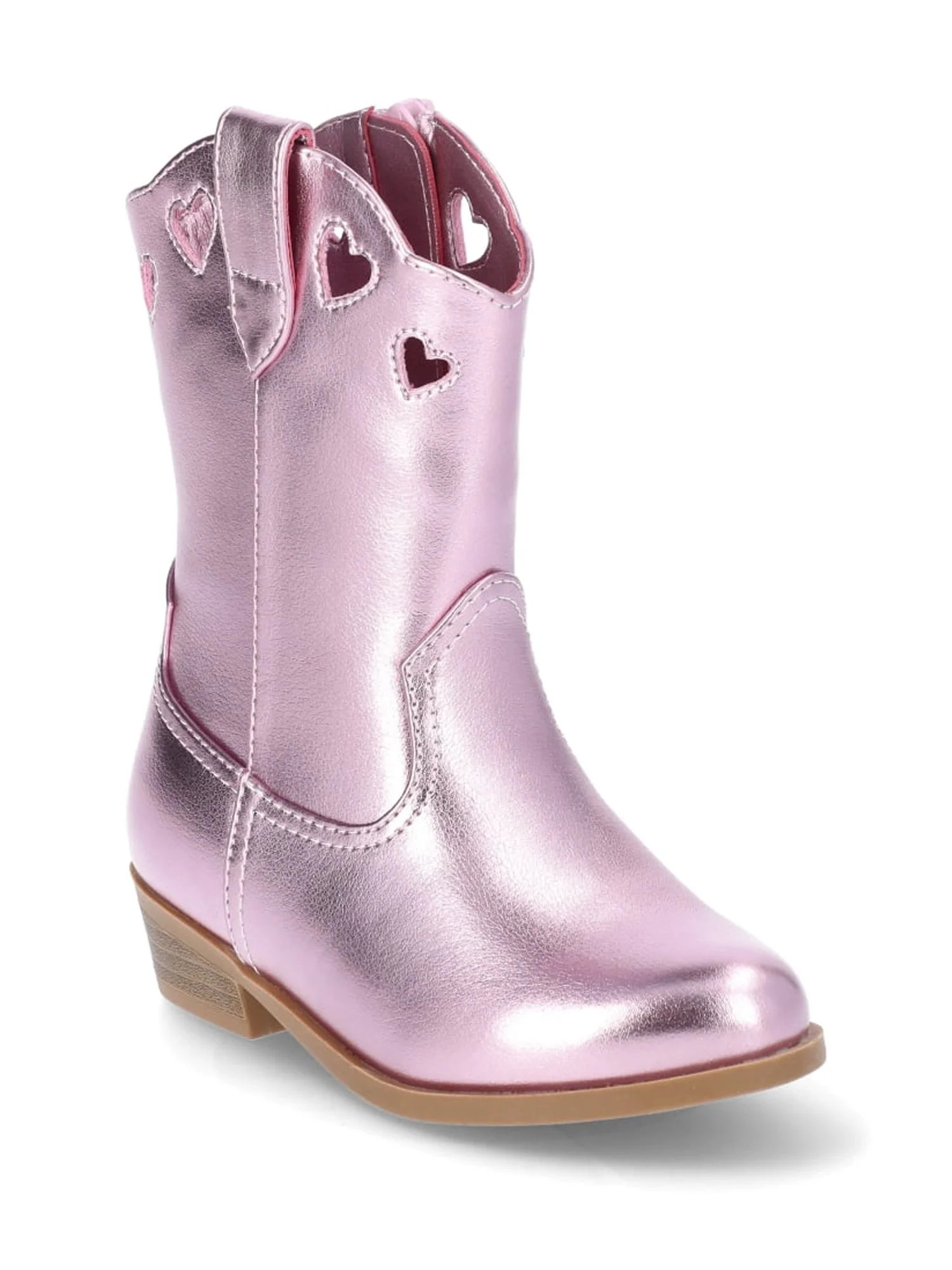 Wonder Nation Little Girls and Big Girls Metallic Heart Cowgirl Western Boot | Walmart (US)