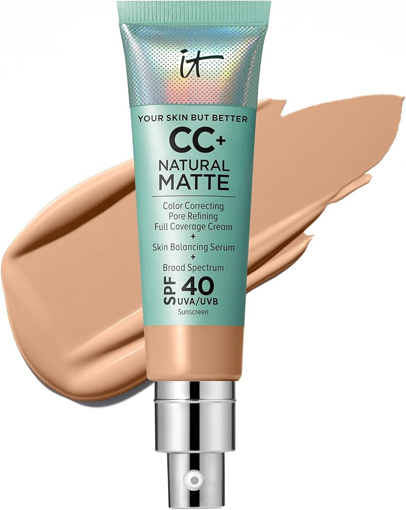 IT Cosmetics CC+ Cream Natural Matte Foundation with SPF 40 - Matte Finish | Amazon (US)