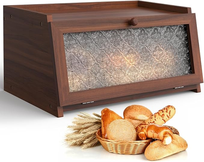 LOHASOK Bread Box for Kitchen Countertop Large Bread Box Farmhouse Bread Container Bread Storage ... | Amazon (US)