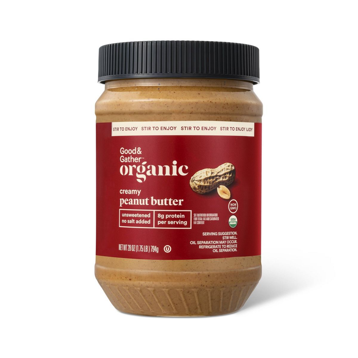 Organic Stir Peanut Butter Creamy - 28oz - Good & Gather™ | Target