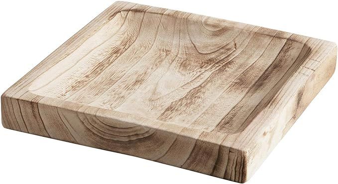 47th & Main Paulownia Wood Decorative Tray, 11.25" Square, Natural | Amazon (US)