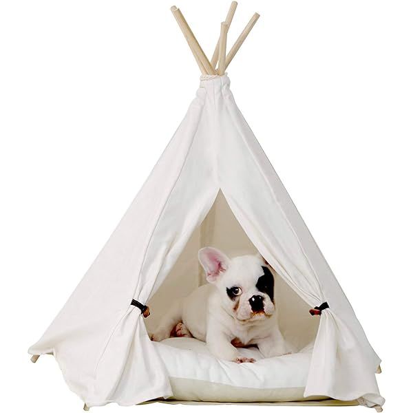 Bonnlo Pet Teepee Dog(Puppy) & Cat Bed - Portable Dog Tents & Pet Houses for Puppy or Cat with Thick | Amazon (US)