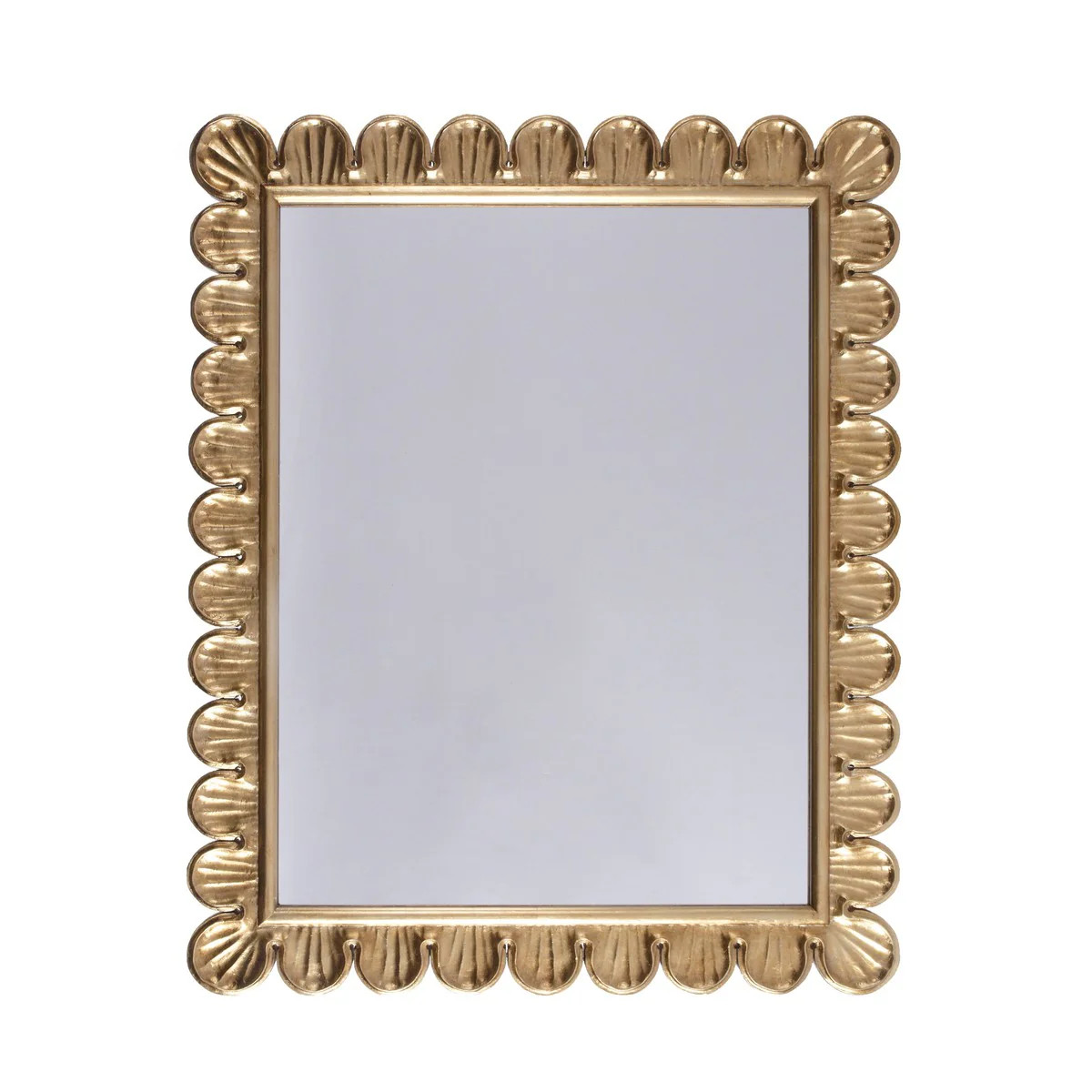 Eliza - Gold Leaf Mirror With Hand Carved Scalloped Edged Frame. | France and Son