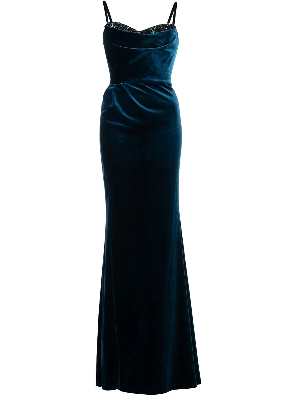 Marchesa Notte cowl-neck Velvet Gown - Farfetch | Farfetch Global