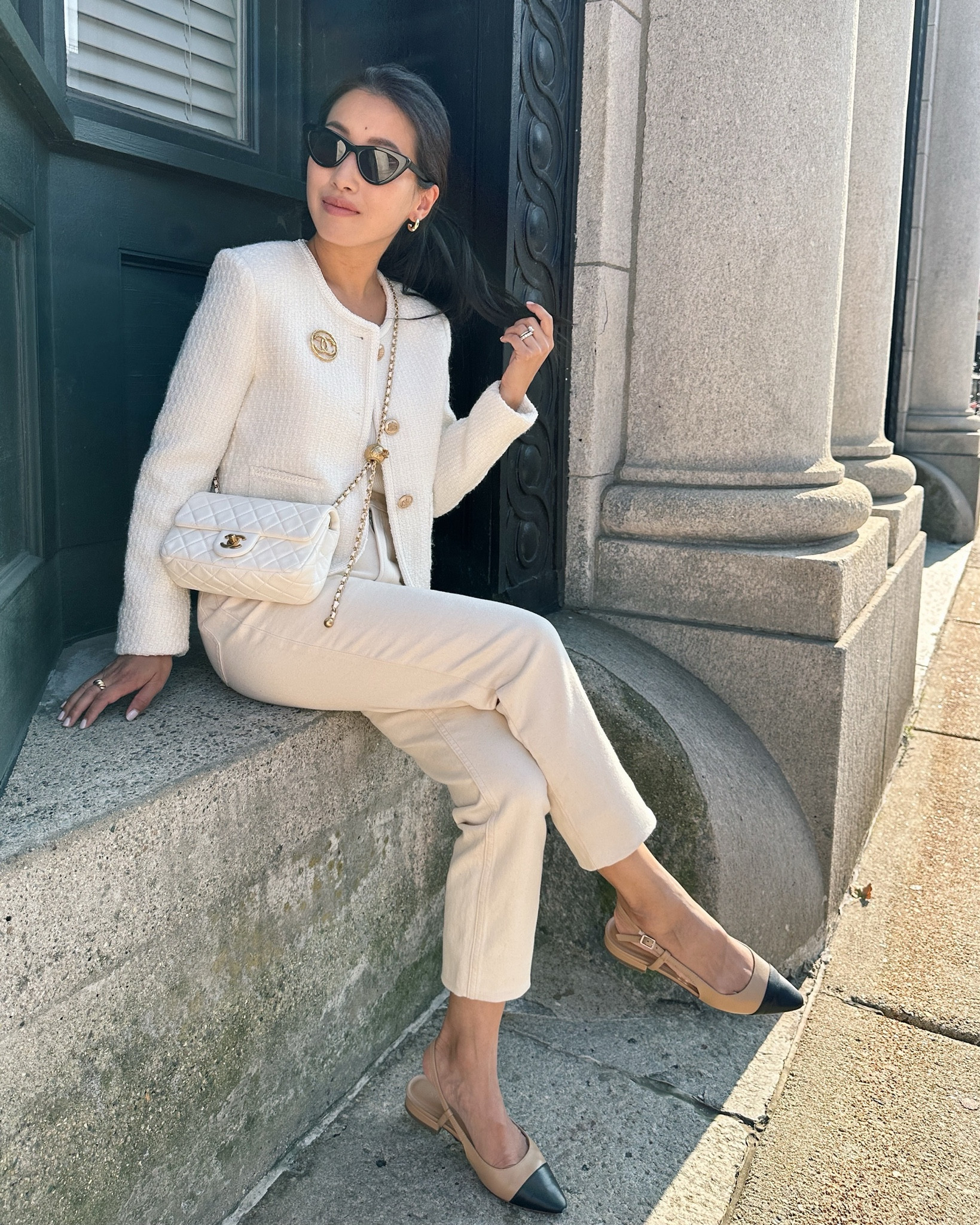 10% off top designer bag brands at Rebag including YSL, Gucci and Louis Vuitton with code RESET (ends 9/25)

• Chanel adjustable strap flap bag is borrowed 

#petite Chanel flap bag Winter white outfit 

#LTKsalealert #LTKitbag #LTKworkwear