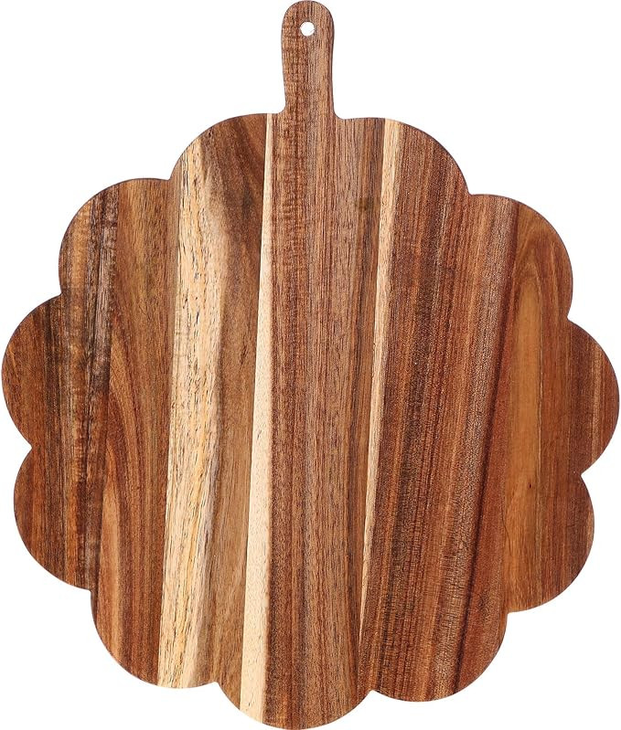 Havawish Scalloped Acacia Wood Boards Wooden Cutting Board for Bread Meat Cutting Boards Fruit Ch... | Amazon (US)