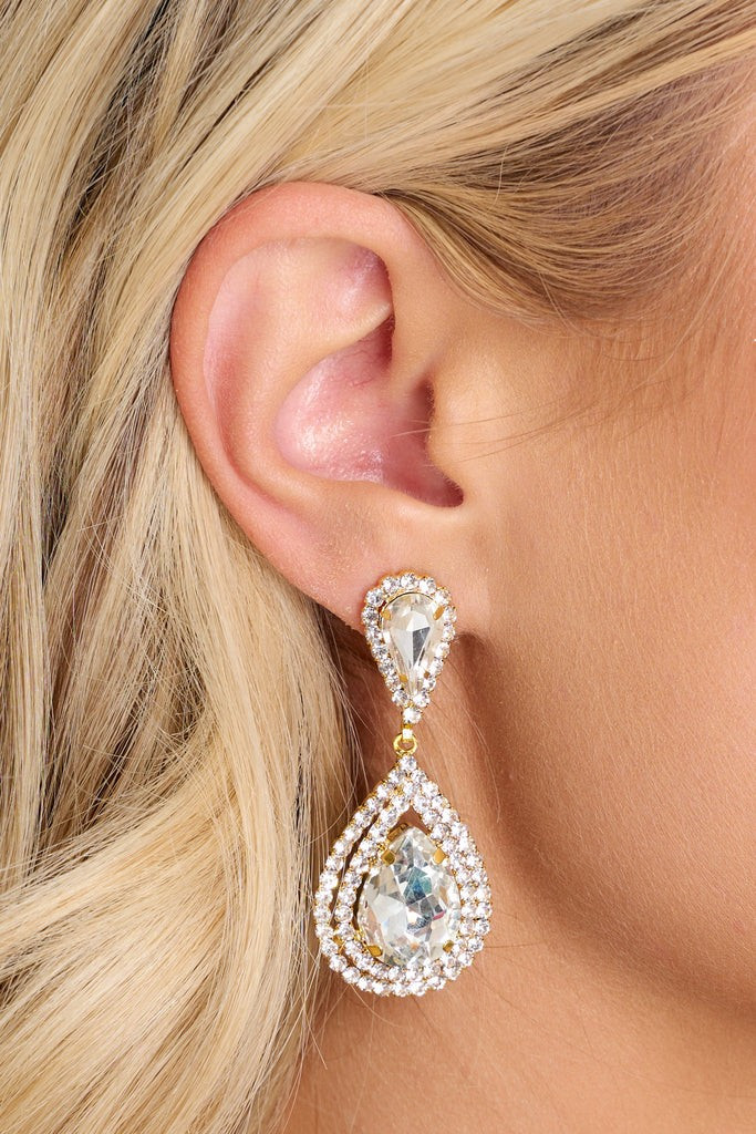 Luxurious Details Gold Earrings | Red Dress 