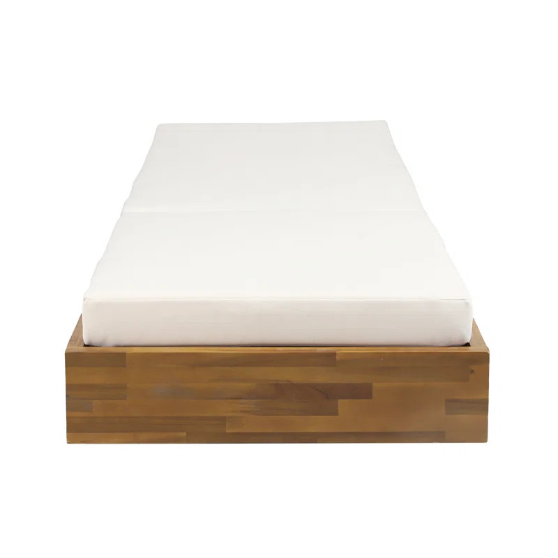 Leite 79'' Long Reclining Acacia Chaise Lounge Set with Cushions (Set of 2) | Wayfair North America