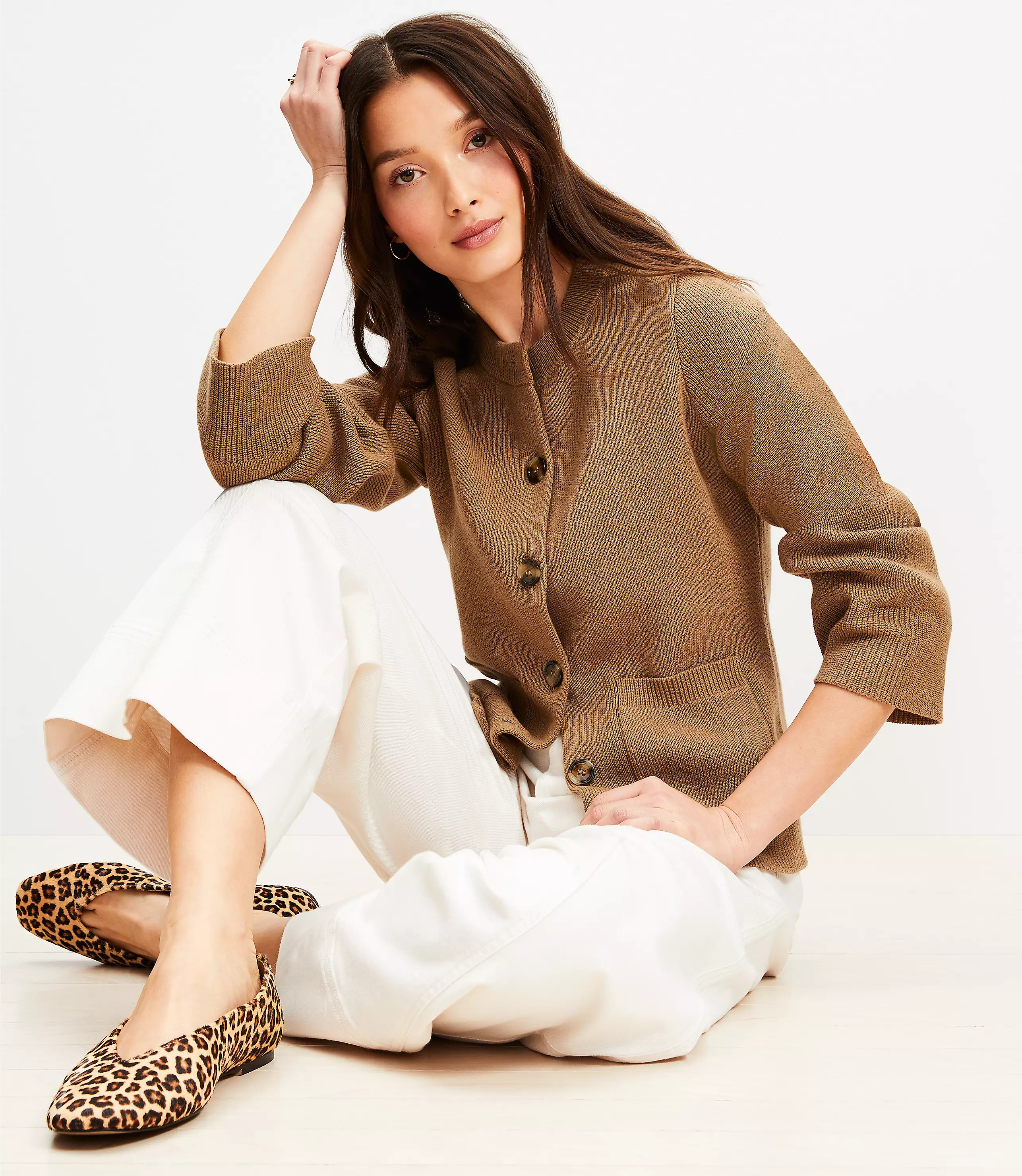 Waisted Patch Pocket Cardigan | LOFT