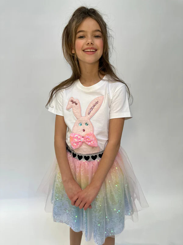Beaded Bunny Bow T-shirt | Lola + The Boys