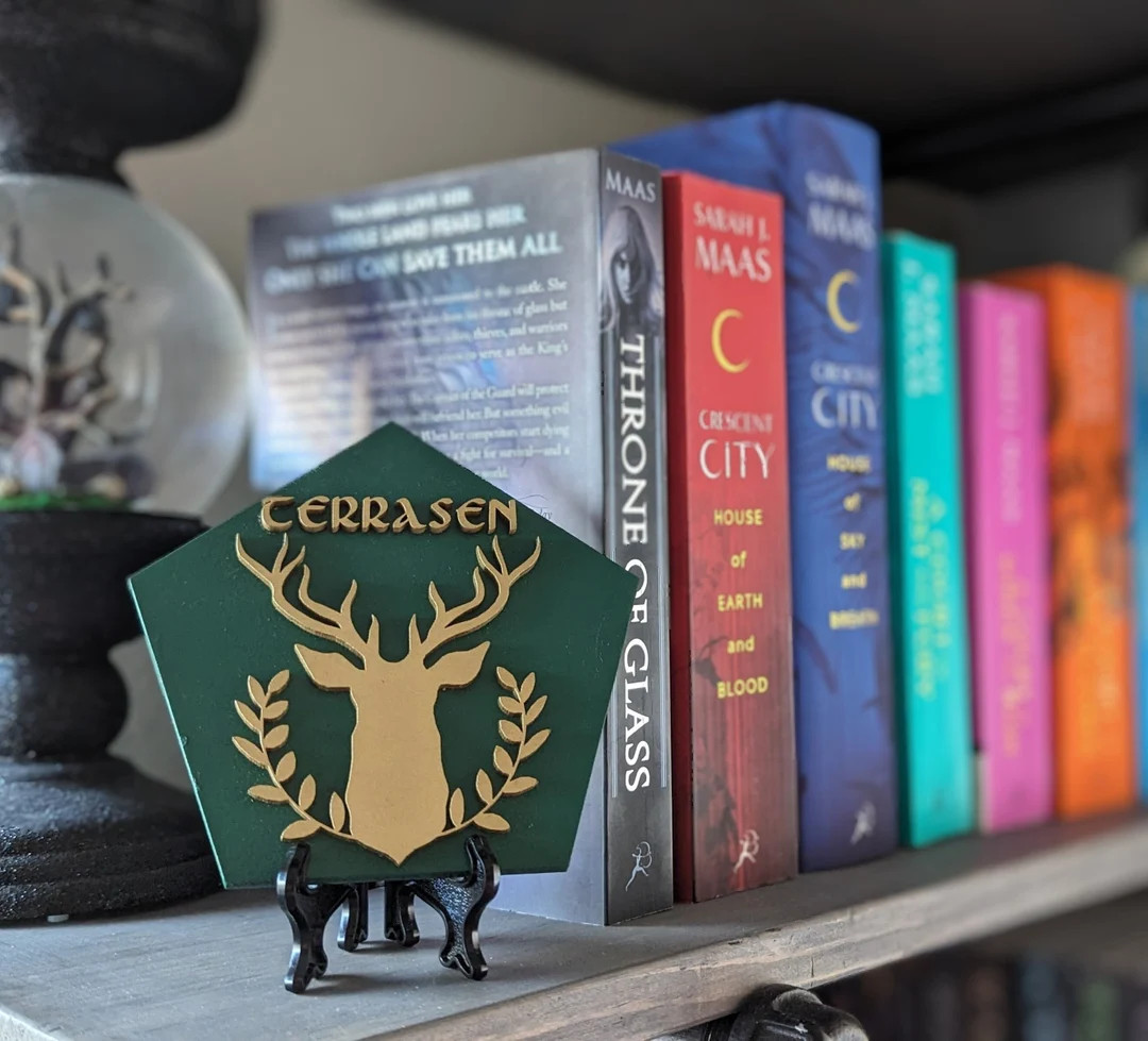 Terrasen Licensed Throne of Glass Bookshelf Sign Wooden Shelf Sitter Sarah J Maas Throne of Glass... | Etsy (US)
