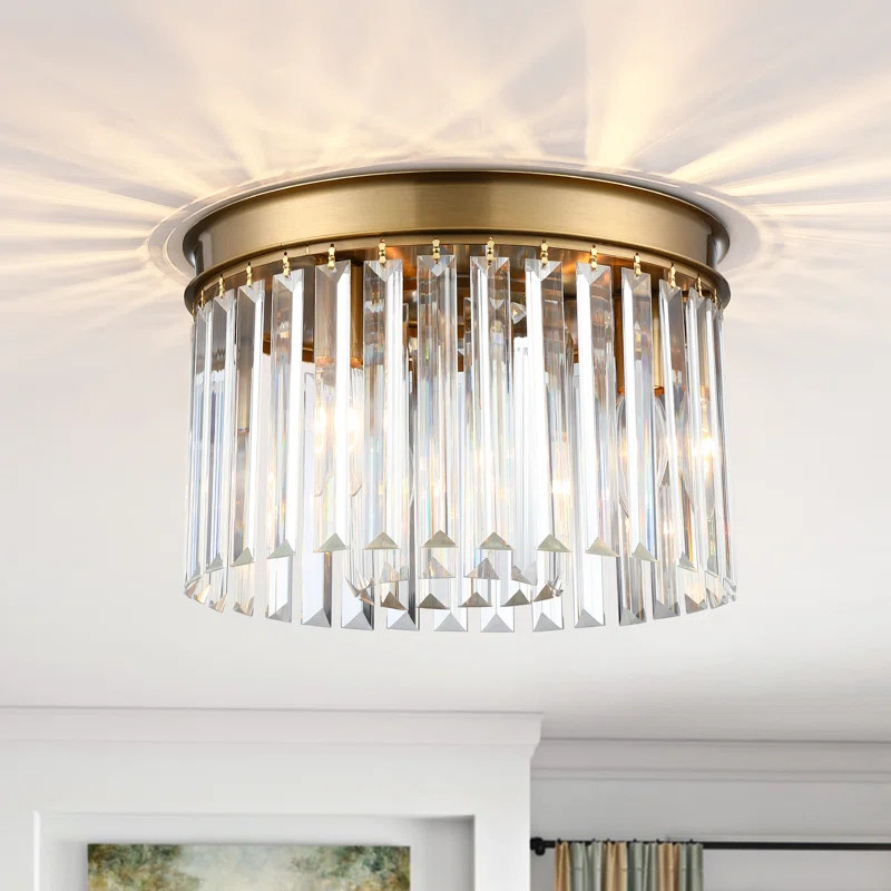Krunislava 3-Light 12" Crystal Flush Mount Ceiling Light | Wayfair North America