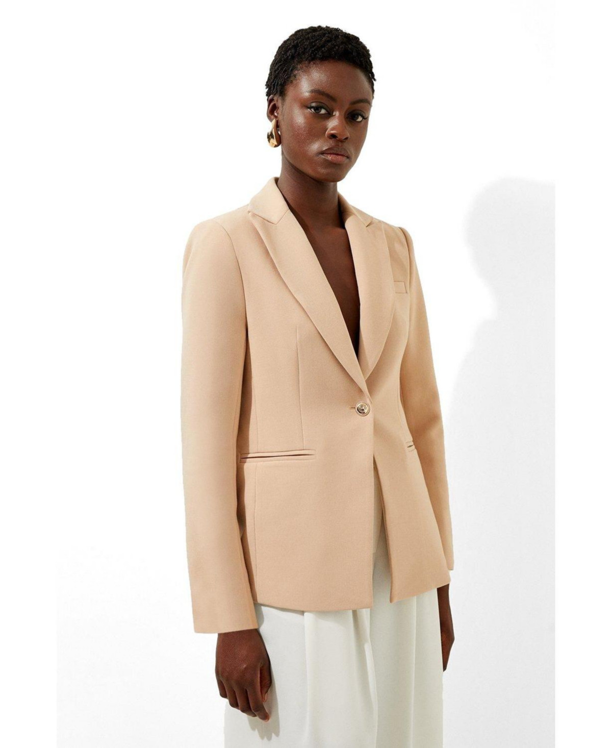Karen Millen Women's Tailored Single Breasted Blazer - Camel | Macy's