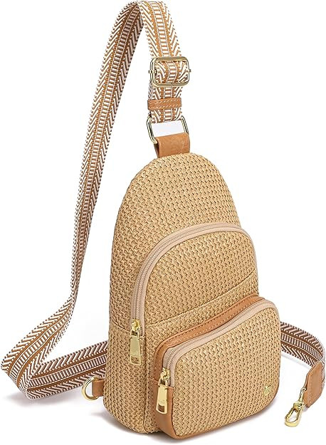 Haytijoe Faux Straw Crossbody Bags for Women RFID Summer Raffia Sling Bag Beach Vacation Travel P... | Amazon (US)