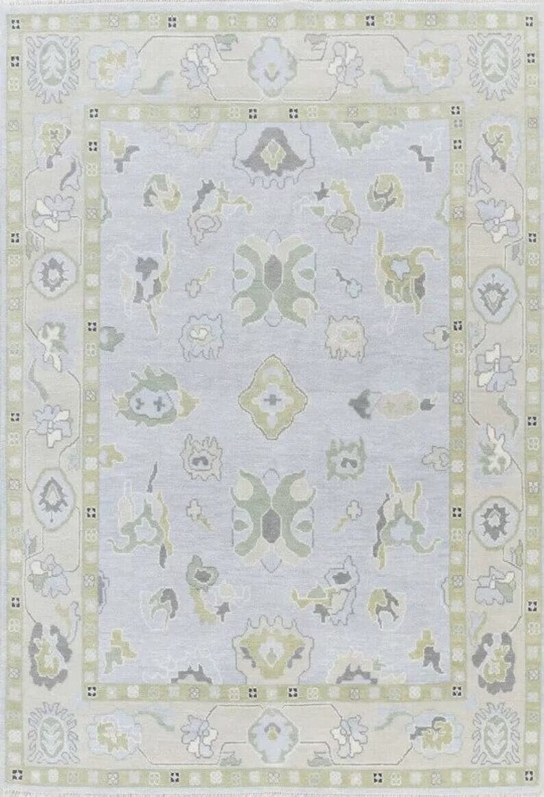 8x10 Green Grey Modern Oushak Rug Living Room Contemporary Large Area Rug Fast Delivery - Etsy | Etsy (US)