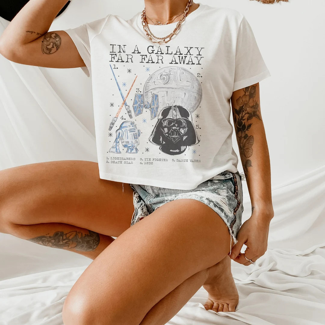 star wars crop top, womens star wars shirt, oversized star wars tee, vintage star wars shirt, lad... | Etsy (US)