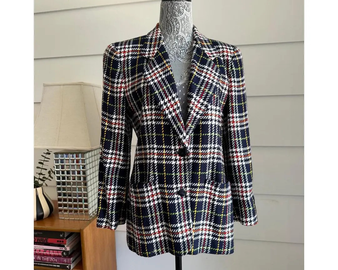 Vintage Plaid Blazer Liz Claiborne Blazer 90s Blazer Vintage Plaid Jacket - Etsy | Etsy (US)
