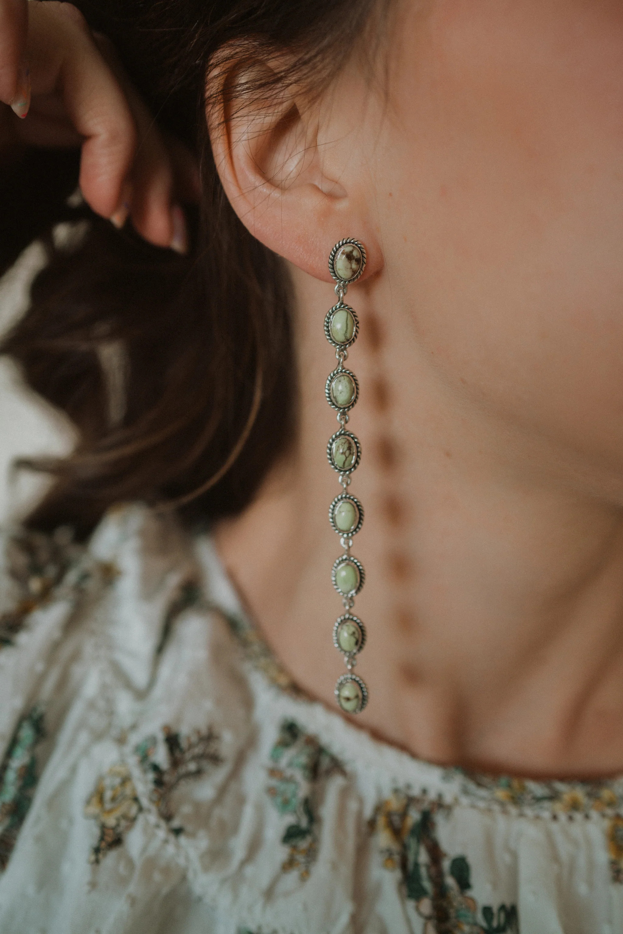 Shelly Earrings | Lemon Chrysoprase | Goldie Lew Jewelry