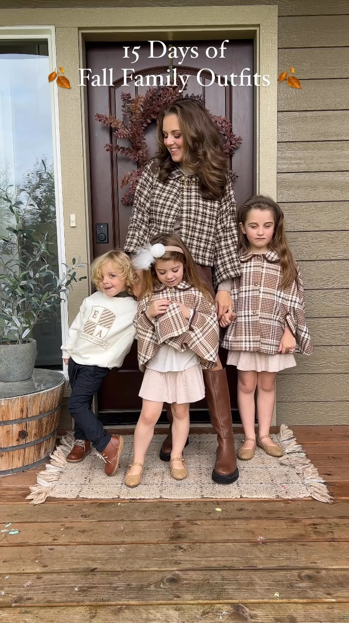 Fall family outfit idea matching capes! Linked similar capes, exact shoes and headbands 

#LTKVideo #LTKSeasonal #LTKFamily