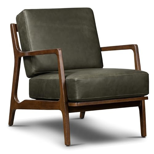 POLY & BARK Verity Leather Lounge Chair in Olivine Green | Amazon (US)