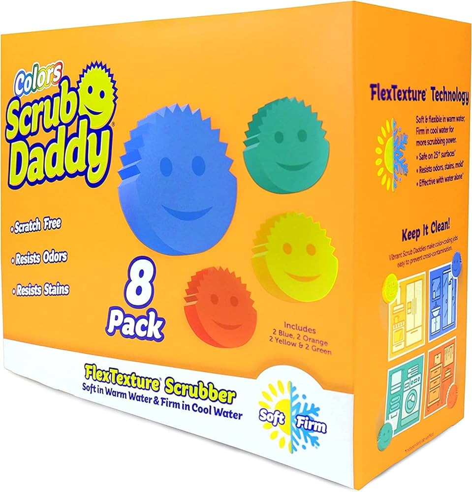Scrub Daddy Sponges Set - Variety Colors - Scratch-Free Multipurpose Dish Sponge - BPA Free & Mad... | Amazon (US)