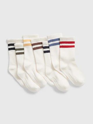 Toddler Organic Cotton Stripe Crew Socks (7-Pack) | Gap (US)