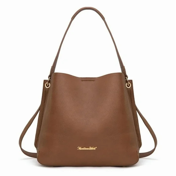 Montana West Hobo Purse for Women Bucket Shoulder Bag with Crossbody Strap, Dark Brown | Walmart (US)