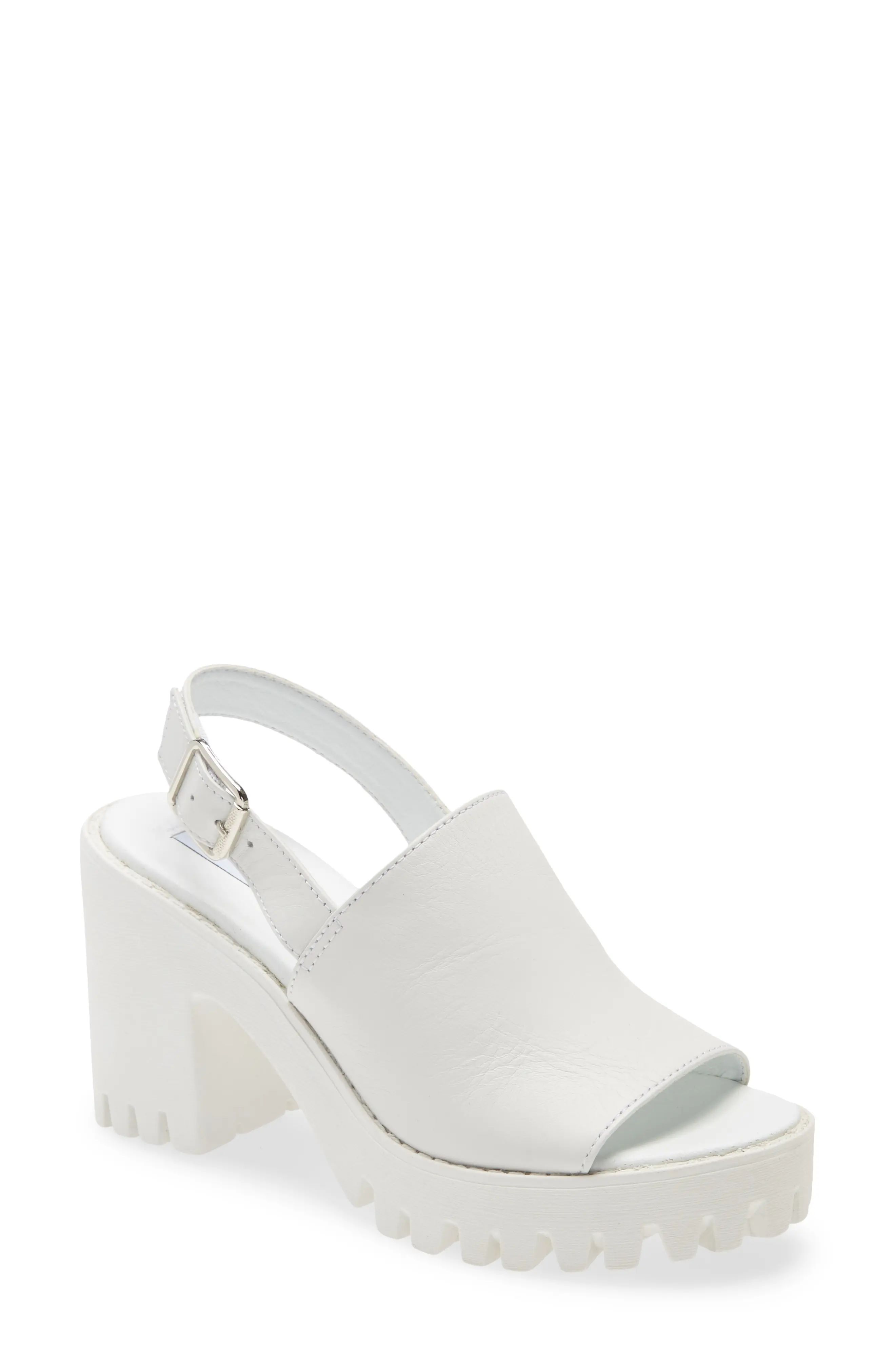 Women's Steve Madden Sunnyside Block Heel Slingback Sandal, Size 10 M - White | Nordstrom