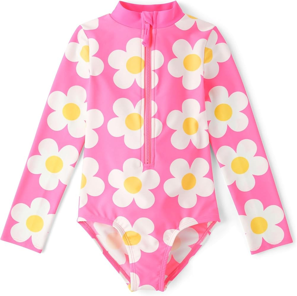Gymboree Girls' and Toddler Long Sleeve Rashguard One Piece Swimsuit | Amazon (US)