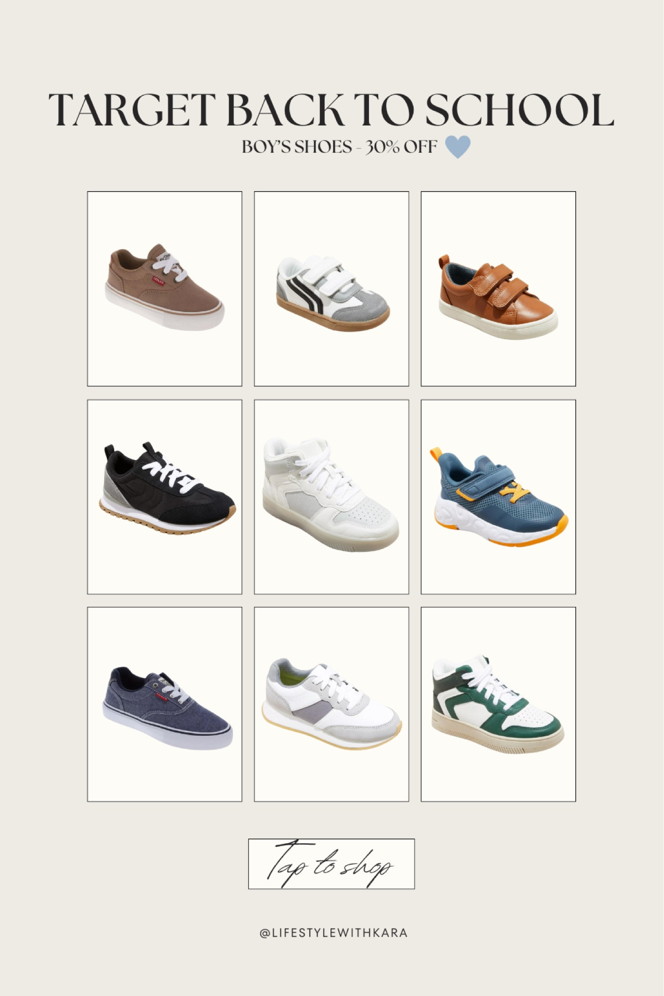 Back to school shoes for the boys! All 30% off today at Target 🎯 🩵

#LTKBacktoSchool #LTKShoeCrush #LTKKids