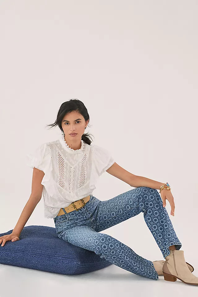 Ruffled Eyelet Blouse | Anthropologie (US)