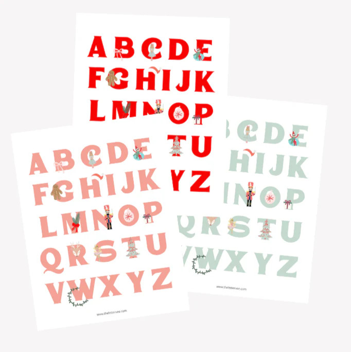 Christmas Alphabet | Printable page | The Letter Vee