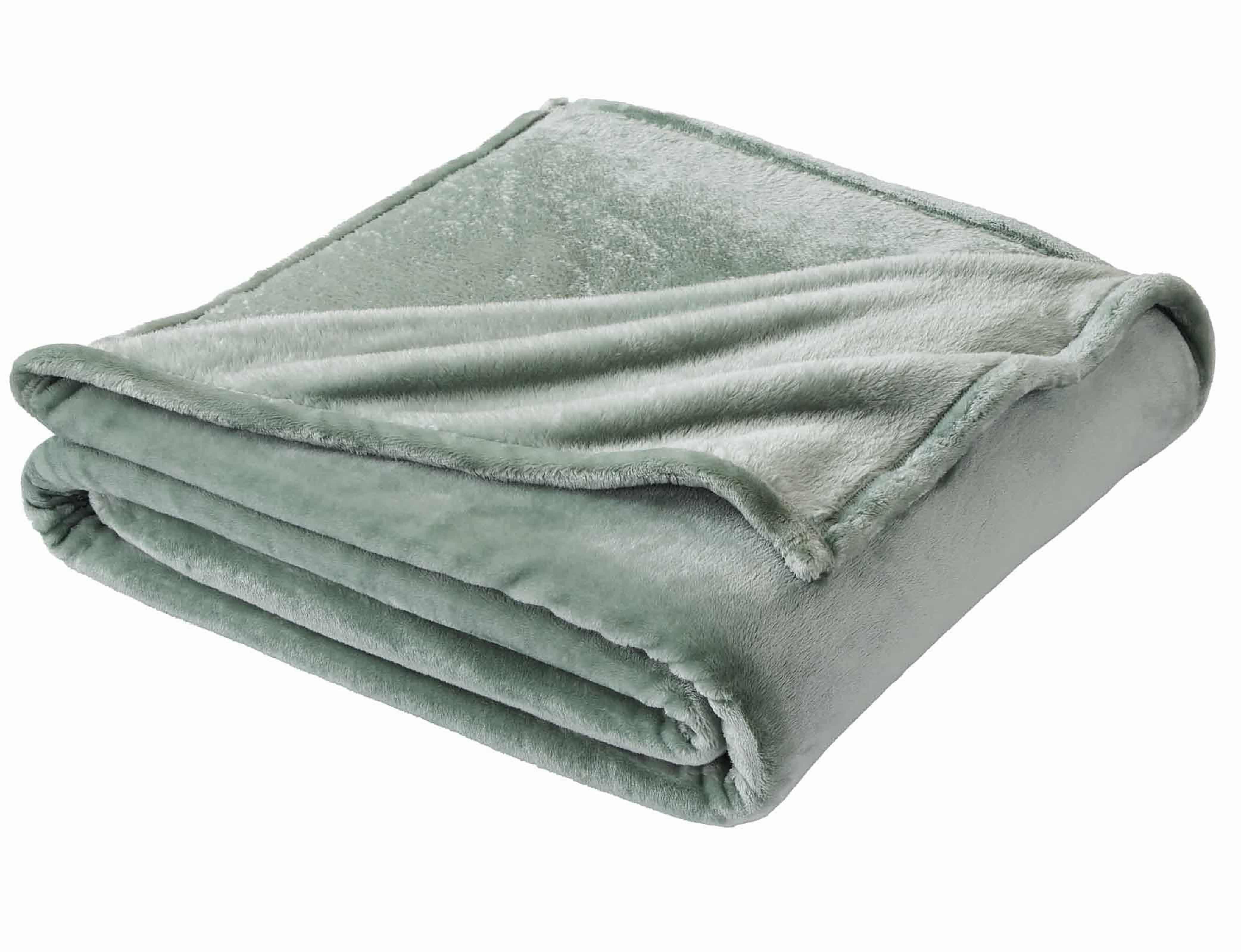 Better Homes & Gardens Luxury Velvet Plush Blanket, Soft Green, Full/Queen | Walmart (US)