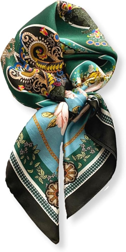 PoeticEHome 100% Pure Mulberry Silk Square Scarf 27"x27" Women Neckerchief Headscarf Gift Packed | Amazon (US)
