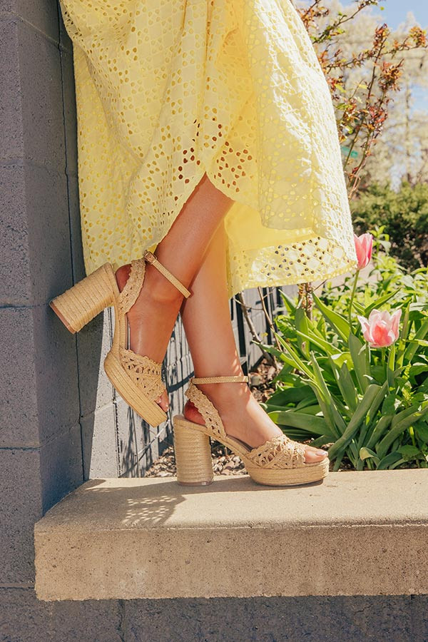 Orion Raffia Woven Platform Heel | Impressions Online Boutique