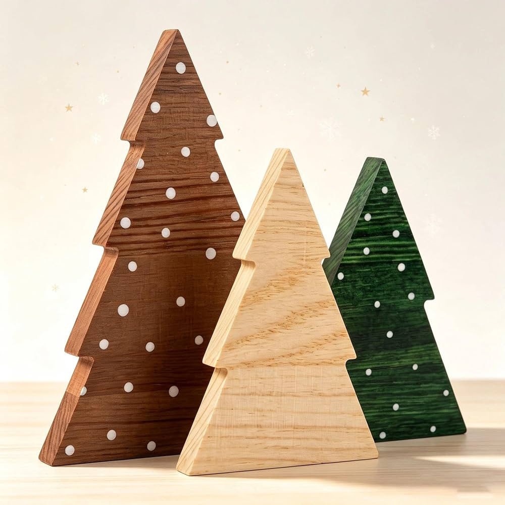 3 Pcs Freestanding Wooden Centerpieces | Amazon (US)