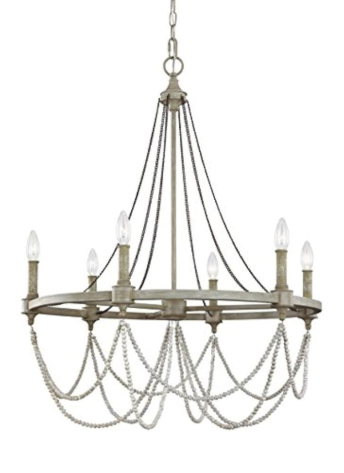 Feiss F3132/6FWO/DWW Beverly Candle Chandelier Lighting, White, 6-Light (28"Dia x 36"H) 360watts | Amazon (US)