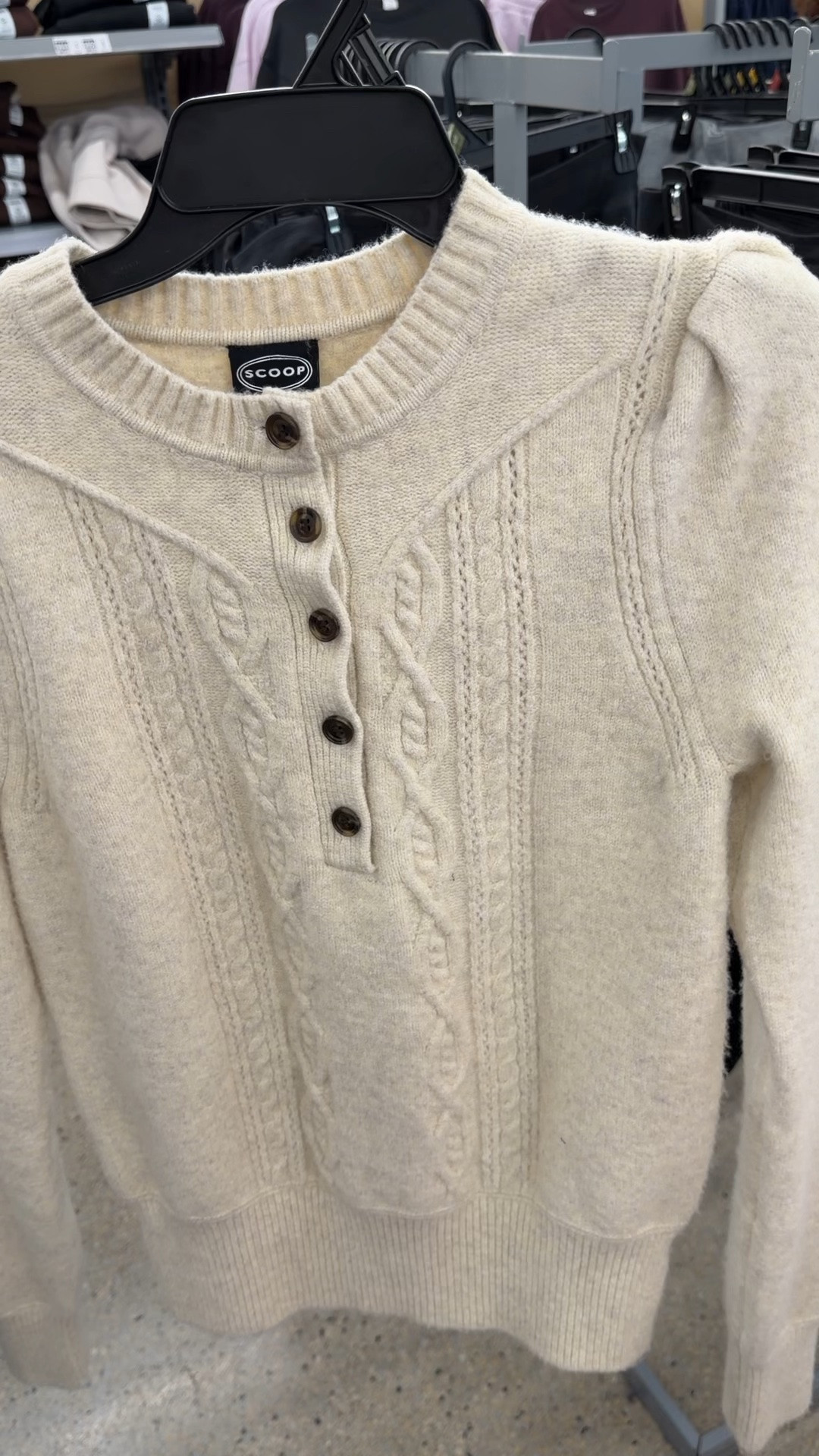 Cute new sweater at Walmart, but as you can see, it’s already starting to pill. Soft and pretty style though. Fit is tts, the small fit me well. #walmartfashion